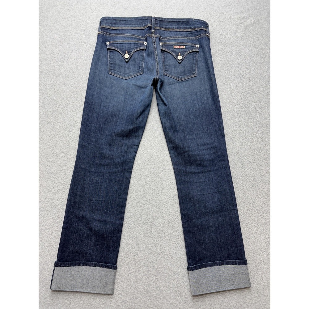 Hudson Ginny Crop Straight Jeans Womens 30 Mid Rise Medium Wash Cuffed 24 USA - Picture 13 of 15